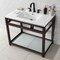 Fauceture VWP3722W8B5 37-Inch Ceramic Console Sink (8-Inch, 3-Hole), White/Oil Rubbed Bronze VWP3722W8B5 - alternate 4